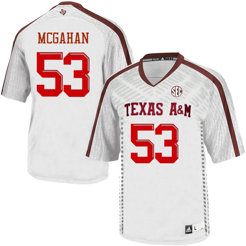Men #53 Trey McGahan Texas A&M Aggies College Football Jerseys-White